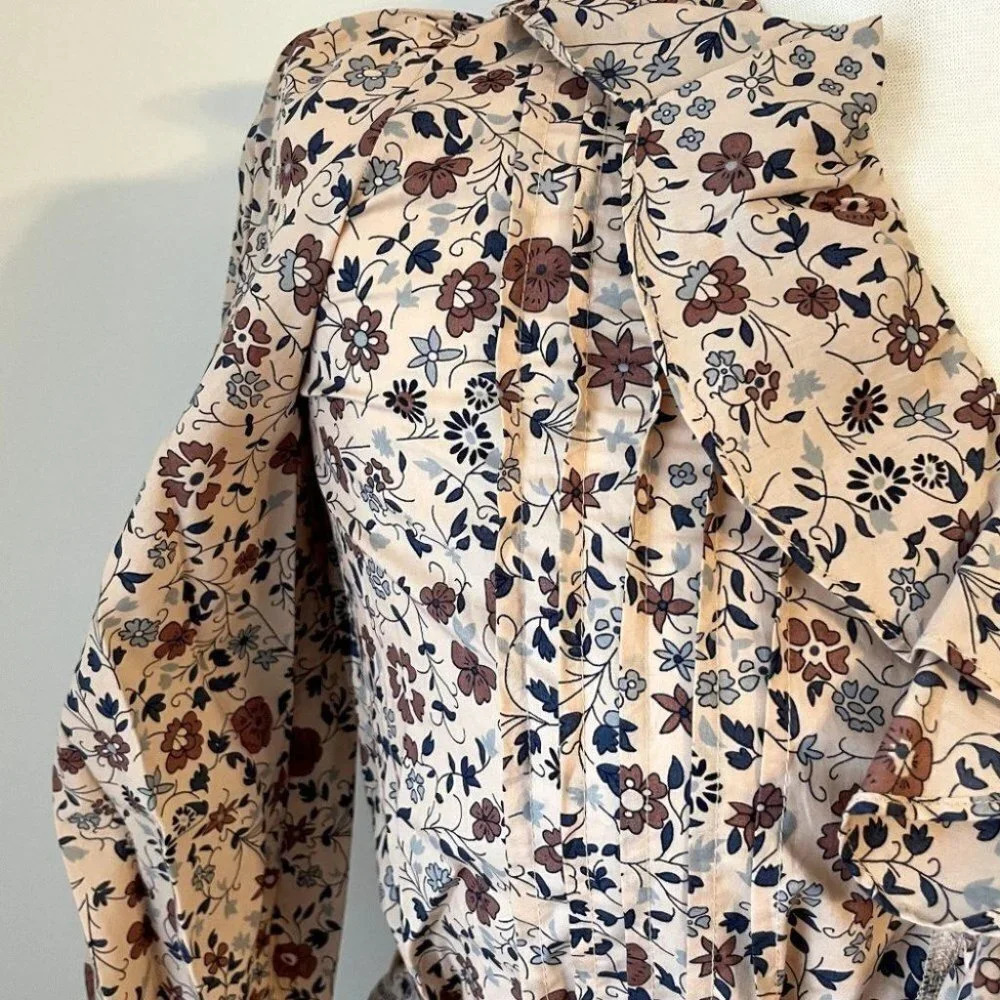 Christy Dawn The Plum Dress Size Small Sand Anemone Vine Puff Floral Ruffle  NWT - Picture 9 of 13